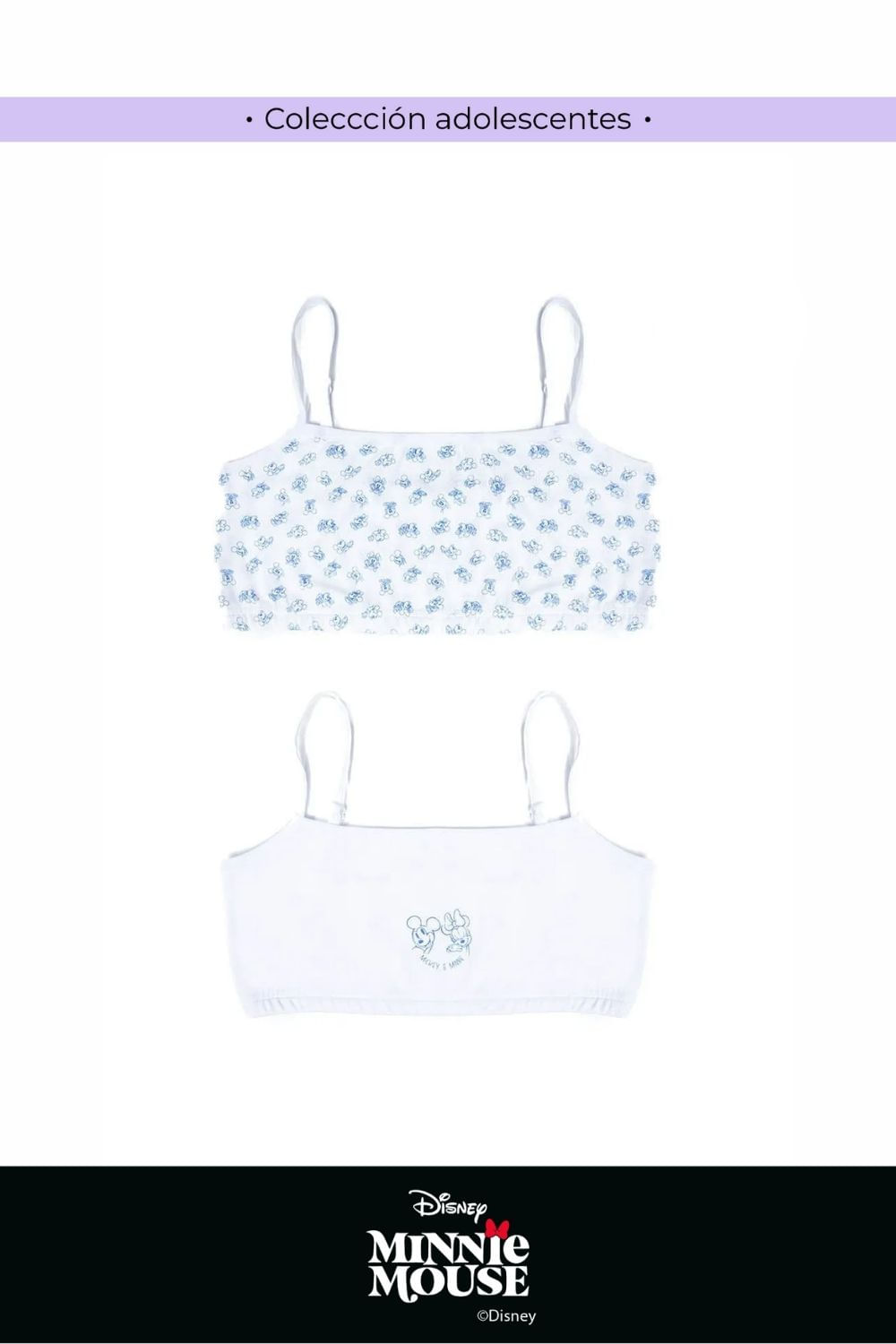 Paquete x2 top en algodón colección Minnie para adolescentes